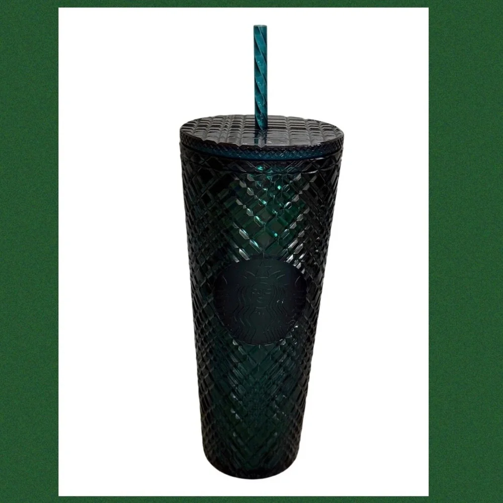 Starbucks 2021 Holiday Jewel Dark Teal Venti Cold Cup Tumbler 24oz